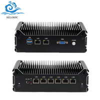 HelorPC 迷你无风扇电脑 Intel 3865U 处理器 8 I211AT 千兆网卡 32GB DDR4 2 USB 3.0 1 VGA 防火墙路由器 边缘计算
