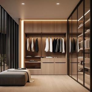 <span class=keywords><strong>Cabina</strong></span> <span class=keywords><strong>Armadio</strong></span> Premium Personalizzata, Sistema di Guardaroba con Struttura in Legno Massello e Alluminio per Case di Lusso - Product Image 1