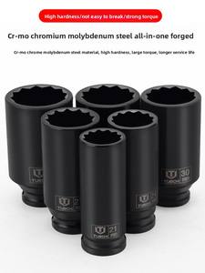 Jeu de douilles à chocs robustes de 25 pièces avec douilles hexagonales Torx épaisses et allongées dans un coffret en plastique pour la réparation automobile - Product Image 2