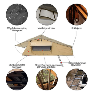 CLM Camping Car Roof Top Tent Tente De Toit Soft 4 Person Aluminum Pole Top Car Roof Tent for SUV CLM-ML-B01 Camping Car Roof To - Product Image 3