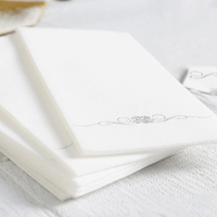 Linge doux au toucher blanc uni 1 pli Airlaid papier jetable serviette d'invité serviettes feuille style pli pour sac de serviettes de dîner