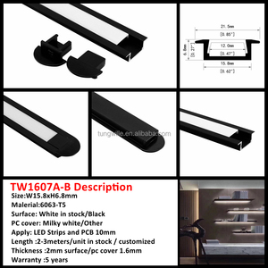 Ultra Thin LED Profile 16x7mm Aluminum Alloy Invisible Light Bar Built-in <strong>Under</strong> <strong>Cabinet</strong> Hidden <strong>Lighting</strong> - Product Image 3