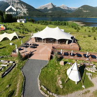 Tente de glamping de luxe BABERY, toit imperméable en PVDF, structure en aluminium, hébergement pour hôtel-resort