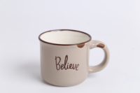 100ml Mine Coloré Relief Sérigraphie Logo Céramique Feu de Camp Émail Porcelaine tasse Avec Dot