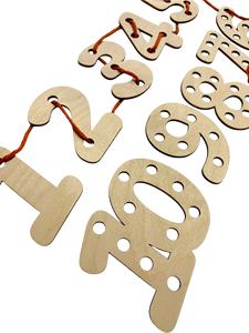 Planche à lacer en bois Montessori pour l'apprentissage des nombres et du calcul, jouet éducatif sensoriel pour développer la motricité fine des tout-petits - Product Image 3
