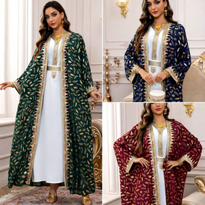 Nouvelle Abaya haut de gamme pour femmes musulmanes, robe en mousseline de soie, kaftan, robe Abaya, vêtements islamiques de Dubaï, ensemble Abaya avec foulard - Product Image 3