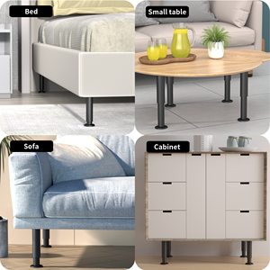 Pieds <span class=keywords><strong>de</strong></span> table en acier inoxydable raffinés et robustes, modernes, réglables en hauteur <span class=keywords><strong>de</strong></span> 5 à 8 pouces, pour cadre <span class=keywords><strong>de</strong></span> lit et armoire - Product Image 5