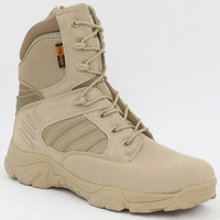 Bottes Noires Durables de Combat Tactique en Cuir pour Hommes