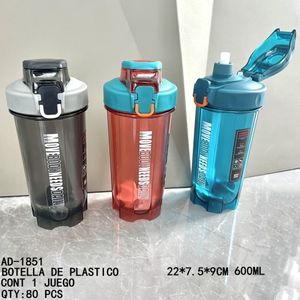 Plastic <b>Sports</b> <b>Bottles</b> with Flip Lid 600ml of Capacity - Product Image 1