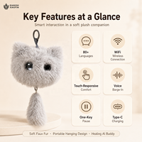 Pendentif en peluche AI Chat Curieux 2.4G WiFi 80+ Langues Réponse Tactile Commande Vocale Type C Compagnon Réconfortant Cadeau USA UK Europe