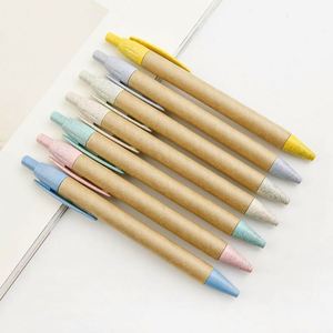Color Degradable Wheat Straw <b>Rolling</b> Custom Logo Eco Friendly Recyclable <b>Paper</b> Ball Pen - Product Image 1
