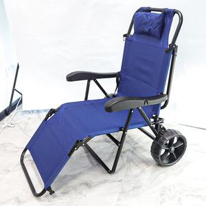 पिकनिक कैम्पिंग शॉपिंग तह धक्का समुद्र तट तह कुर्सी के साथ ट्राली गाड़ी पहियों ट्राली - Product Image 2