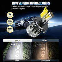 Phare LED Sun Rise A100 H7, nouvelle version, IP67, installation non destructive, projecteur haute luminosité intégré 200W 12V universel
