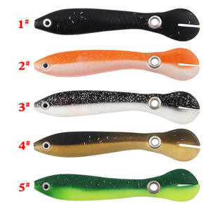 Nuevo señuelo artificial de cebo blando para pesca en agua dulce, 5 colores, cebo de fondo con cola que se mueve, anzuelo de cabeza de plomada XY-261 - Product Image 1