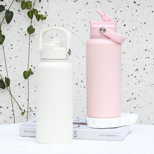 Botella de Agua Aislada Personalizada OEM de 32 oz con Caja, Tapa con Cierre a Prueba de Polvo y Pajita, Frasco de Vacío de Acero Inoxidable para Fitness - Product Image 1