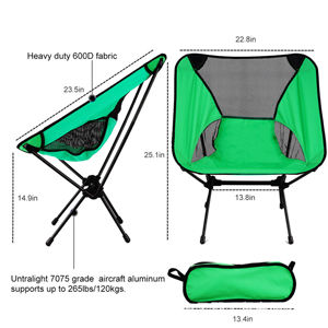 Mini 600D mô hình in ấn Oxford vải gấp mặt trăng ghế thoải mái ráp cắm trại bãi biển Ghế cho trẻ em công viên sử dụng ngoài trời - Product Image 4