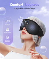 Masque oculaire intelligent Bluetooth 5.4 pour la musique, masque de sommeil 3D stéréo bloquant la lumière avec fonction d'appel, couvre-yeux respirant