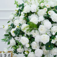 Prix d'usine, vente en gros personnalisée, décoration florale artificielle en soie, 90 cm, magnifique boule de fleurs artificielle blanche de grande taille