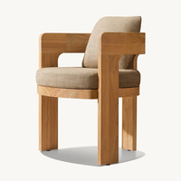 Ensemble de salle à manger d'extérieur pour hôtel, villa, appartement, style minimaliste, tables et chaises, mobilier de patio, teck massif, imperméable, marque Haoqi, garantie 3 ans