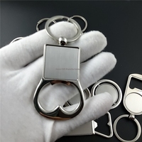 Maßgefertigter Edelstahl-Flaschenöffner Schlüsselanhänger Personalisiertes Geschenk Werbe-Metall-Schlüsselanhänger Hochzeits-Party-Souvenir