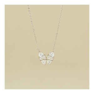 Venta caliente de verano 925 joyería delicada de plata esterlina circón insertar pajarita mariposa colgante collar para niñas - Product Image 4