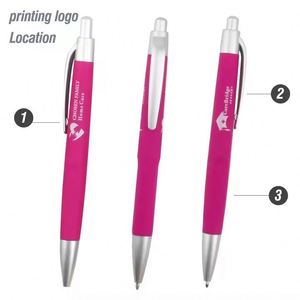 Cadeau promotionnel personnalisé, stylo à bille rechargeable en plastique recouvert de caoutchouc, 1,0 mm, avec logo personnalisé - Product Image 4