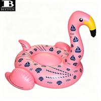 Flotteur géant gonflable flamant rose en vinyle robuste pour piscine, transat aquatique pour adultes, idéal pour les fêtes au bord de la piscine