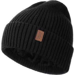 Premium Unisex in pile foderato accessori per sport invernali berretto caldo in maglia con risvolto per uomo e donna - Product Image 1
