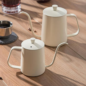 <span class=keywords><strong>Set</strong></span> Moderno in Acciaio Inox Ecologico per Caffè con Bollitore a Goccia, Isolamento Termico, Mini Beccuccio in Vetro Trasparente, Stile Business - Product Image 1