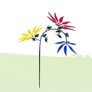 Moulin à vent rotatif coloré en fer forgé en forme de tournesol, décoration moderne <span class=keywords><strong>et</strong></span> minimaliste pour patio extérieur, pelouse <span class=keywords><strong>et</strong></span> jardin, cadeau - Product Image 1