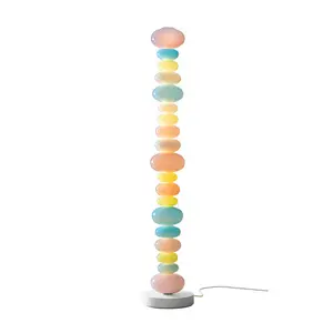 Modern cute candy string rainbow led floor lamp creative macaron girl bedroom glass atmosphere floor lamp