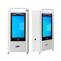 Alışveriş Merkezi İçin Büyük Başlıklı Fotoğraf Etiketi Ekipmanlı, Kendinden Servisli Dokunmatik Ekranlı Anında Baskı Yapan Ayaklı Fotoğraf Kabini Kiosk Makinesi