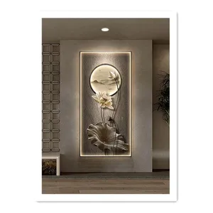 ArtUnion Chinese oriented Art Led Canvas painting with light wall art picture framed Decor Print