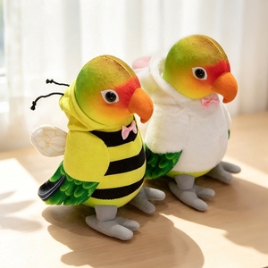 Venta al por mayor <span class=keywords><strong>de</strong></span> fábrica OEM/ODM: Juguete <span class=keywords><strong>de</strong></span> peluche <span class=keywords><strong>de</strong></span> loro Lovebird suave y colorido <span class=keywords><strong>de</strong></span> primera calidad con capucha <span class=keywords><strong>de</strong></span> conejo y <span class=keywords><strong>abeja</strong></span>, ideal para regalo <span class=keywords><strong>de</strong></span> cumpleaños y para mayor comodidad al dormir. - Product Image 3