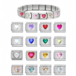 Wholesale Italian Charm Link Gold Circle Diamond Italian Charm Bracelet Stainless Steel Bracelet Fashion Jewelry Mother Day Gift - Product Image 1