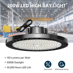 Iluminación Industrial Comercial al por Mayor, Lámpara LED UFO Redonda de Alta Luminosidad de 100W 150W 200W IP65 para Almacenes y Talleres - Product Image 2