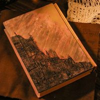 Carnet de notes à reliure cousue avec couverture gaufrée 3D NAF12 'Bright Angel' Agenda de style européen, journal vintage magique, cadeau Shuangluo