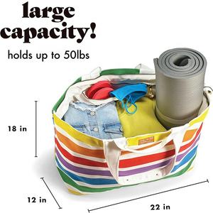 Bolso extragrande de fin de semana para mujer All the Things, bolso grande para la noche, bolso de mano para Hospital, bolso de lona con cremallera de arcoíris colorido - Product Image 4