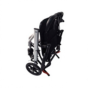 Vente flash - Fauteuil roulant manuel en aluminium ultra-léger pliable, fauteuil roulant de transfert de patient, silla de ruedas, fauteuil roulant de voyage, transport en avion - Product Image 2