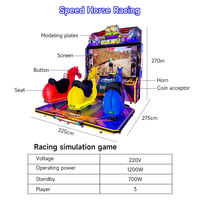 Simulateur d'arcade de course de chevaux à monnayeur pour 3 joueurs, machine de jeu de course de chevaux pour enfants et adultes, centre d'amusement FEC