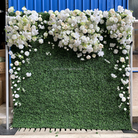 E047 8ft X 8ft 3d Roll Up Grote Roze Roos Bloem Muur Achtergrond Paneel Grote Kunstmatige Zijde Bloem Muur Mat Voor Bruiloft Evenement Decor