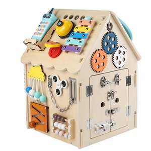 Planche de jeu Montessori pour enfants, <span class=keywords><strong>maison</strong></span> d'apprentissage, planche de jeu en bois Montessori enfants apprennent les compétences de <span class=keywords><strong>vie</strong></span>, formation, jouet cadeau - Product Image 1