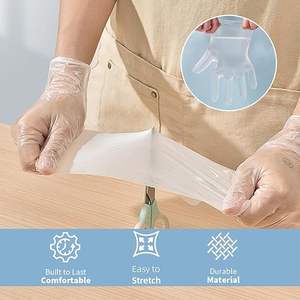 Gants jetables en plastique imperméables TPE HDPE PE pour l'alimentation et le nettoyage domestique, vente en gros d'usine - Product Image 2