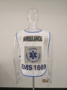 थैलेंड एम्बुलेंस सुरक्षा बनियान कक्षा 2 मोटी सफेद जाल के साथ नीले पिपिंग अनुकूलन योग्य लोगो के साथ - Product Image 6