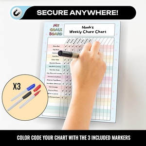 Bảng biểu đồ khuyến khích xóa khô từ tính | phần thưởng và theo dõi nhiệm vụ cho trẻ em và người lớn | hành vi và mục tiêu tổ chức cho nhà, - Product Image 6