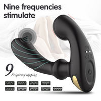 Silikon+ABS USB Aufladbarer 9-Gang IPX7 Wasserdichter Ferngesteuerter Vibrierender Prostata-Massager Analplug für Männer