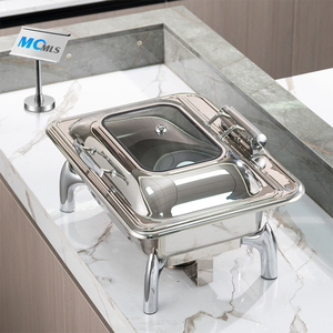 Catering de lujo <span class=keywords><strong>Buffet</strong></span> Chaffing Platos de acero inoxidable de lujo Chafing Platos Set China Square <span class=keywords><strong>Buffet</strong></span> Calentador de alimentos para Catering - Product Image 6