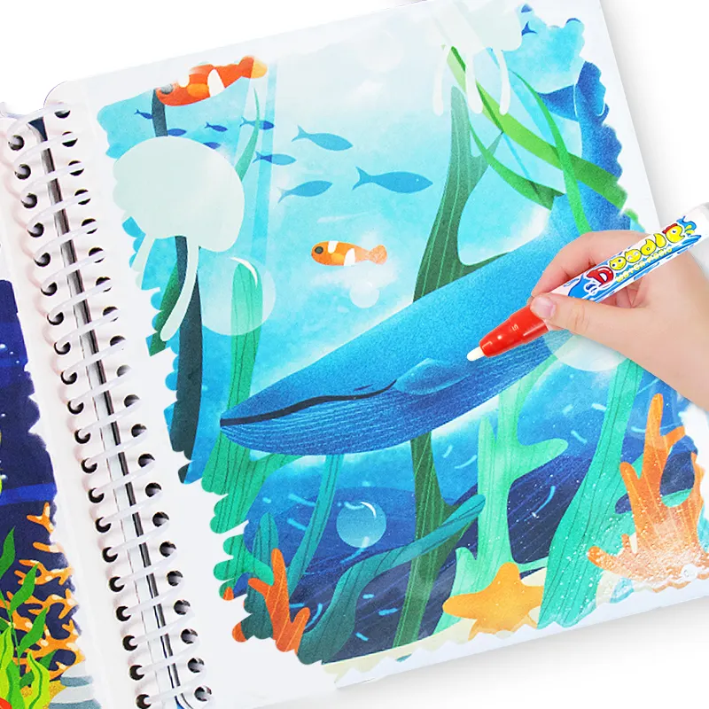 Kawaii Briefpapier Verf Kit Water Doodling Boek Kids Graffiti Kleurboeken Art Schilderen Schoolbenodigdheden Tekening Voor Dummies