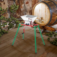 7L Handmatige RVS Fruit- en Groentepers, -ontpitser, -pers voor Appels, Bessen, Druiven, met standaard en lager voor wijn, cider en sap