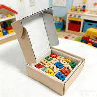 Boîte cadeau personnalisée écologique et recyclable pour blocs ABC portables, emballage de jouets coloré avec doublure en éponge, logo en relief, carton ondulé